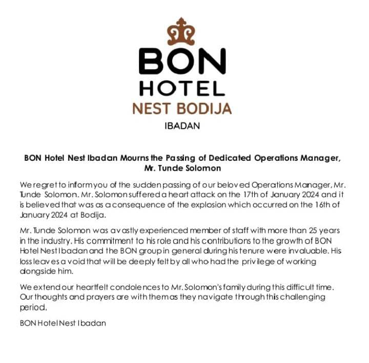 Bon  Hotel Statement 