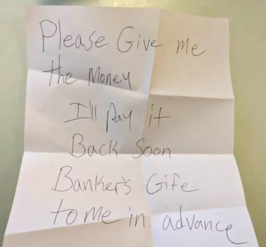 Man robs bank with a very polite note days after being cleared of bank robbery