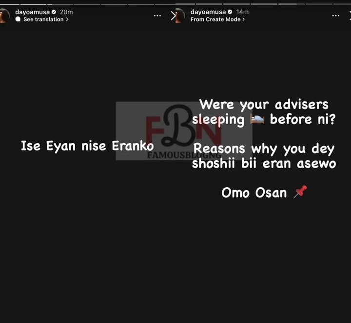 Dayo Amusa hits back at Femi Adebayo's wife