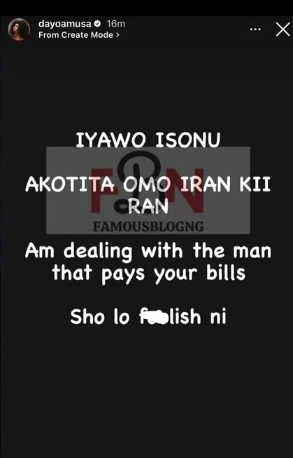 Dayo Amusa hits back at Femi Adebayo's wife